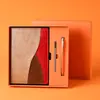 Caixa de Presente Conjunto com Caneta e Caderno Três Cores Personalizável com Logotipo Impressível Escritório da Empresa Presente Escolar Caderno para Anotações