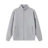 Nueva chaqueta cárdigan de algodón líquido de doble capa con cuello alto y mangas raglán para otoño e invierno, prenda superior personalizada para grupo con estampado de logo de marca de moda