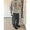 Sudadera con capucha Cleanfit Gris Claro Peso Pesado para Hombre Primavera y Otoño Americana Rígida Top Corto Chaqueta de Moda