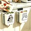 Cubo de basura de cocina para colgar en la pared, plegable, para uso doméstico, específicamente para puertas de gabinetes de cocina, baño y inodoro, contenedor de almacenamiento de plástico