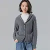 [100% Lã] Cardigã com Capuz Casual para Outono e Inverno, Feminino, Soltinho e Mais Fácil de Combinar, Jaqueta de Tricô de Lã de Manga Longa Feminina