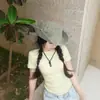 2026 Nuevo Sombrero de Pescador Versátil Estilo Coreano para Mujer, Sombrero de Sol para Verano, Sombrero Vintage Desgastado de Ala Ancha, Moderno