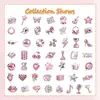 50 piezas de pegatinas de graffiti metálicas rosas estilo Y2K con corazones, discos de vinilo y estrellas, para scrapbooking DIY, decoración de botellas de agua y otras manualidades - venta al por mayor