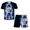 Patrón de Dragon Ball Impresión 3D Transfronterizo Nuevo Traje Casual para Niños Camiseta y Pantalón Corto Traje Venta Directa de Fábrica Suministro