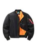 Chaqueta de Piloto para Hombre, Abrigo de Algodón Engrosado y Cálido con Cuello de Béisbol, Chaqueta de Vuelo Casual Americana para Otoño e Invierno