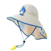 Xale de Verão Infantil Chapéu de Sol para Meninos e Meninas, Chapéu de Pescador com Proteção Solar para Praia, Chapéu de Sol Anti-UV para Exterior Atacado