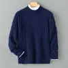 Suéter Baicai Rong Outono/Inverno Novo 100% Lã Pura Masculino Gola Alta Meia Trançado Tricô Espesso Camada Base Suéter