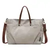 Bolsa de Lona Nova Feminina Transfronteiriça Casual Moda Retro Portátil de Ombro de Lona para Grande Capacidade Bolsa Feminina Bolsa Transversal