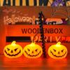Lámpara de calabaza portátil de Halloween, lámpara de vela electrónica LED, accesorios de decoración para festivales fantasmas, lámpara de ambiente de fiesta, pequeños adornos