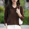 Chaqueta Cardigan de Solapa Manga Larga al por Mayor Otoño 2024 Nuevo Suéter de Punto de Lana para Mujer