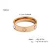 Moda Ins Simples Coração Diamante Aço Inoxidável Anel de Trevo de Quatro Folhas Feminino Anel de Alta Qualidade Banhado a Ouro 18K Joia