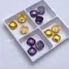 Pedras Soltas Quadradas de Zircônia com Fundo Plano, Pedras Preciosas Quadradas Coloridas Convexas com Fundo Plano, Atacado de Zircônia Wuzhou