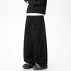 Pantalones Deportivos Largos para Mujer Grises de Hoja Curva, Nuevos para Primavera Otoño, Estilo Americano, Holgados, con Caída, Pierna Ancha