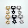 Comercio electrónico transfronterizo moda urbana premium Pendientes de acero inoxidable con forma de cruz para hombre pendientes pendientes estudiantes Pendientes con borlas de acero de titanio mujer