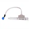 Panel Trasero Doble USB para Caja de Computadora de Escritorio, Cable de Extensión de Placa Base de Doble Puerto 2.0 para Ranura PCI
