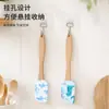 Raspador de Silicona con Impresión Personalizada de Grado Alimenticio Resistente a Altas Temperaturas con Mango de Madera Espátula Raspador para Hornear Mezcla de Cremas