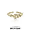 Anillo para Mujer, Hebilla de Herradura de Color Contrastante Incrustada con Circonita, Ajustable, Estilo Dulce y Fresco, Personalidad Punk, Elegante y Único, Realza el Cutis, Sensación de Gama Alta de Nicho