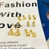 Série Amor brincos de osso da orelha aço titânio banhado a ouro 18K real joias todos os tipos de joias retenção de cor por muito tempo