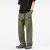 Enviado directamente desde fabricantes de comercio exterior, Pantalones casuales de moda, Pantalones funcionales de trabajo transpirables de color liso para exteriores, Pierna recta holgada, Multibolsillos