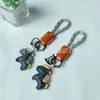 Hazte Rico en la Cuerda Trenzada de Cuero para Caballo Llavero de Coche Pareja Cuero Dibujo Animado Caballo Colgante Exquisito Colgante de Bolso Regalo