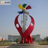 Departamento de Ventas de Esculturas de Acero Inoxidable Campus Plaza Punto de Referencia en Forma de Espejo Luminoso Abstracto Adornos de Paisaje de Metal Producción