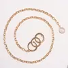 Cadena de cintura metálica versátil con decoración de círculo simple, Cinturón de cuerpo fino hueco, Cadena de cintura personalizada para mujer, Cadena de cintura