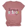 Primeiro dia de aula Amazon Wish Estação Independente Moda Casual Temperamento Camiseta Feminina Gola Redonda Manga Curta