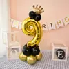 Suministros de Decoración para el Mes Completo y el Día 100 del Bebé, Columna de Globos de Papel de Aluminio con Número Dorado para el Primer Cumpleaños de Niños, Columna de Números