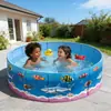 Nueva Piscina Inflable para Niños con Diseño de Mundo Marino de Dibujos Animados para Uso en Exteriores en el Jardín, Piscina Plegable Espesa Grande