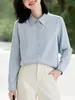 Camisa Branca com Renda para Mulheres, Manga Longa, Novo Estilo Primavera 2026, Novo Top Estilo Chinês, Camisa Feminina de Algodão Puro com Gola