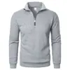 Camisa Polo con Cremallera Transfronteriza Cuello Polo Sudadera Pesada de Terciopelo Otoño e Invierno Casual Deportiva Holgada Chaqueta con Media Cremallera para Hombres y Mujeres