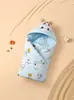 Manta Receptora para Recém-Nascido Swaddle Algodão Puro Roupas de Swaddle Outono/Inverno Espessadas Suprimentos para Bebê Sala de Parto Swaddle Anti-Susto
