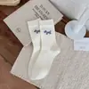 Calcetines de Cachorro para Mujer, Calcetines de Algodón Otoño e Invierno, Transpirables, Resistentes a Olores, Calcetines de Media Pantorrilla sin Costuras, Serie Gris, Calcetines Caídos, Calcetines Largos para Mujer