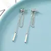 Pendientes Largos Nuevos de Moda al por Mayor para Mujer, Estilo Elegante y de Alta Gama, Pendientes Minimalistas que Cuelgan Detrás, Colgantes de Oreja Simples Coreanos