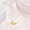 Collar con pequeñas cuentas de oro y sonrisa para mujer, colgante de cuentas de transferencia chapadas en oro, cadena de clavícula con ocho cuadrados, Laicai Live Explosions
