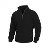 Venta Caliente Europea y Americana Otoño e Invierno Nuevo Vellón de Coral Cremallera Cuello Alto Suéter Sudadera para Hombre Color Sólido Simple Ropa Casual para Hombre