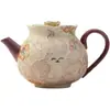 Tetera de Cerámica Pintada a Mano de Zorro de Nueve Colas con Filtro de Agujero de Bola para Uso Doméstico, Taza de Té Estilo Antiguo