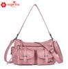 Angelkiss Nuevo Bolso de Moda Europeo y Americano Bolso de Hombro Cruzado de Gran Capacidad de Cuero Suave para Mujer Venta al por Mayor Bolso Mensajero