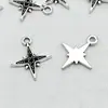 Acessórios para joias diy pequena estrela colar de prata antiga pingente de joia colar brincos 1,7 * 1,4cm