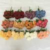 7 Cabezas Rosa de Rafia con Borde Quemado Estilo Ins Adornos de Decoración para Dormitorio Flores Artificiales Tela Cepillada Ramo de Rosas con Borde Quemado Venta al por Mayor