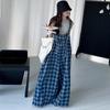 Mono chaleco de rejilla estilo coreano con tirantes rojos para mujer primavera y verano 2025 nueva moda coreana traje casual