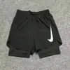 Pantalones Cortos Deportivos de Verano para Correr, Nadar, Atletismo, de Secado Rápido para Entrenamiento, con Tres Puntos Anti-Exposición, de Moda, de Doble Capa, de Dos Piezas para Hombre