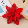 Decoraciones Navideñas Baihuagou Flor de Pascua Flor Artificial Adornos Colgantes para Árbol de Navidad Suministros para Decoración Festiva