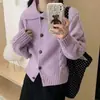 Jaqueta Suéter com Zíper Dongdaemun Coreano para Mulheres, Estilo Coreano de Outono, Cardigan de Tricô Solto e Moderno com Bolsos Versáteis