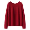 Camiseta base de mujer de mezcla de seda-cachemira-seda con cuello redondo y mangas largas, nuevo estilo de otoño, top liso cómodo y suave