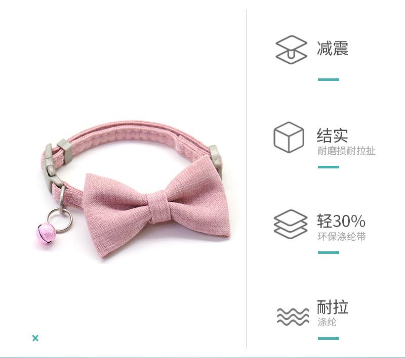 素色蝴蝶结单项圈_06