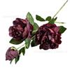 Nueva simulación de flores, peonías grandes de 3 cabezas, fondo para salón de bodas, peonías suaves, flores para mesa, exhibición de flores, comercio exterior