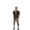 Camisa Casual de Punto Holgado con Calados de Manga Corta Estilo Old Money Retro Americano para Hombre Verano Versátil Moderna