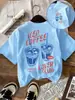 Camiseta Casual Cómoda de Manga Corta con Estampado de Café Helado y Sol, Talla Europea Transfronteriza, Camiseta Casual de Verano para Mujer