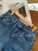 Calça pantalona brilhante de cintura alta para o início do outono, design emagrecedor e super estiloso, jeans pantalona retrô para mulheres